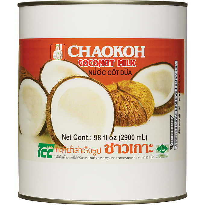 Coconut Milk Unsweetened: 98oz