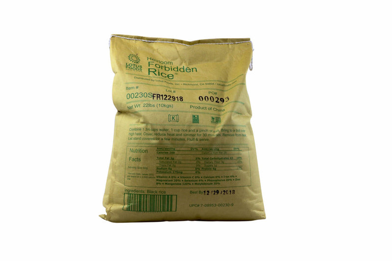 Heirloom Forbidden Rice: 22lbs