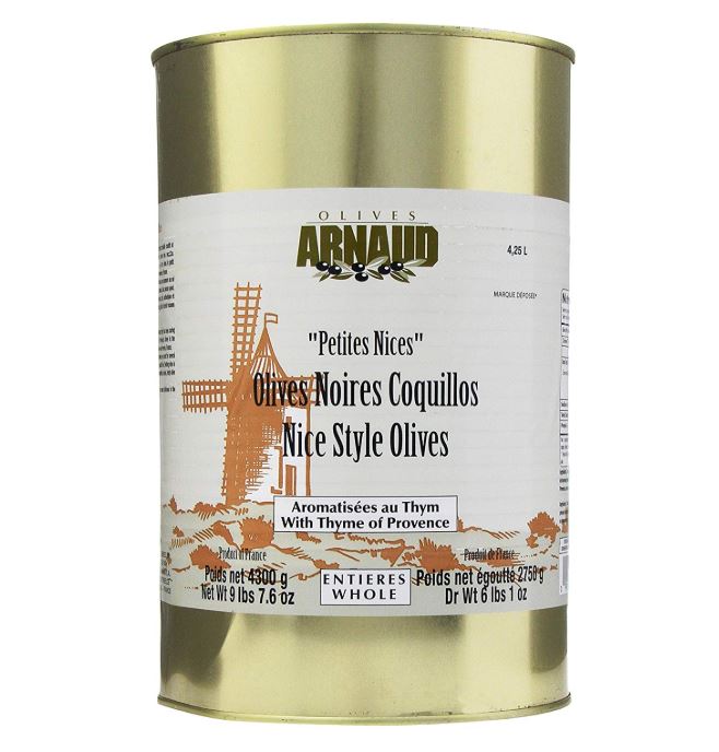 Nicoises-Style Coquillo Black Olives: 9lbs