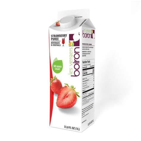 Strawberry Ambient Fruit Puree 100%: 1 Liter