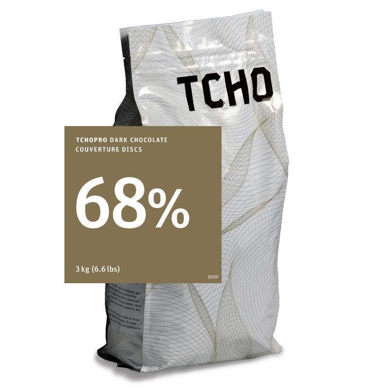 Tcho Pro 68% Dark Chocolate Discs: 3kg