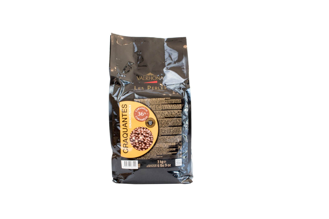 Valrhona Dulcey 35% Blond Chocolate Crunchy Pearls 6.6 lb. - 3/Case